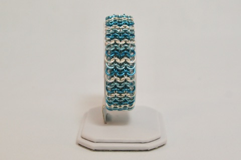 European 4-in-1 Cuff in Blues and Silver Enameled Copper